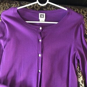 Purple Cardigan Sweater